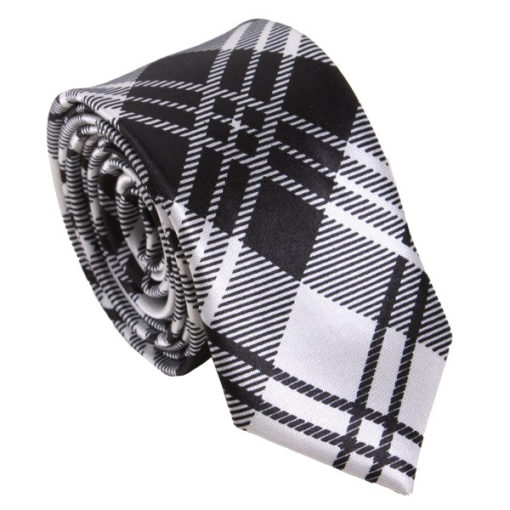 black_white_plaid_skinny_tie_australia_au