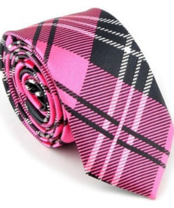 pink_black_plaid_skinny_tie_australia