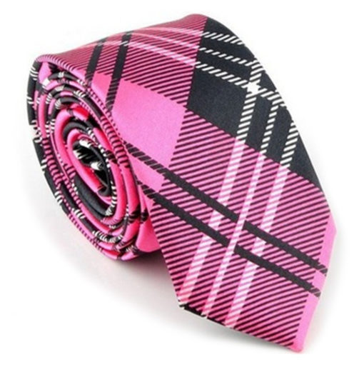 pink_black_plaid_skinny_tie_australia