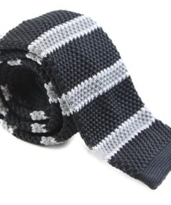 Black, Grey and White Knit Tie