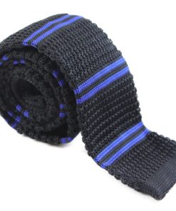 Black and Royal Blue Knit Tie