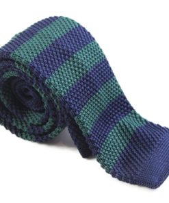 Bottle Green and Navy Knit Tie