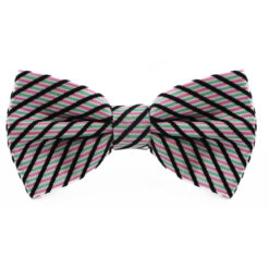 pink_white_black_green_striped_cotton_bow_tie_rack_australia_au
