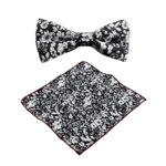 black_white_floral_bow_tie_pocket_square_tie_rack_australia_online